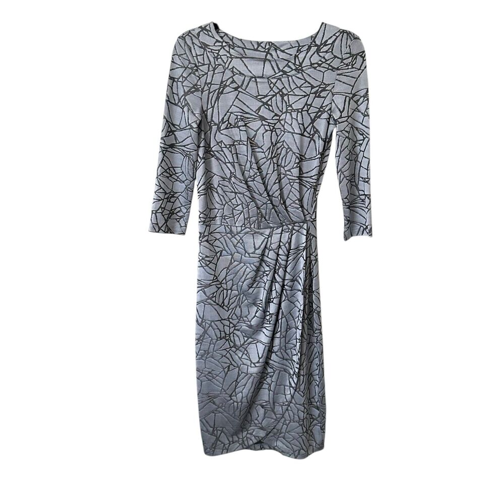FRENCH CONNECTION Faux Wrap Fitted Knee Length Dress‎ Sz 6